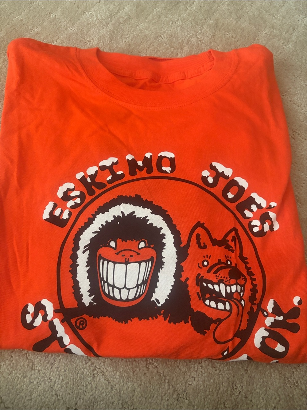 NEW Eskimo Joe’s tee; orange and black; XL